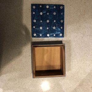 Blue & Silver Wood Organizing Box